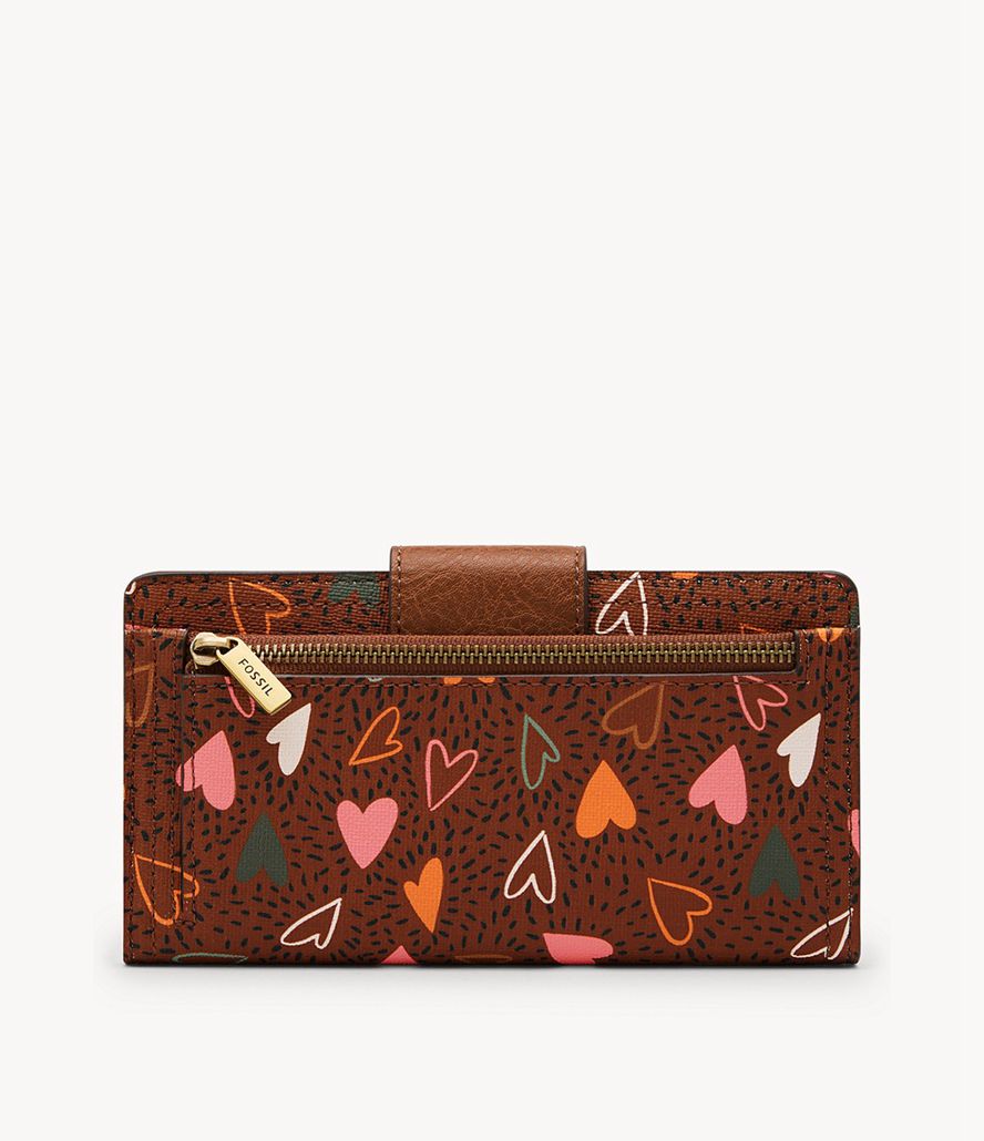 Fossil Logan Tab Clutch Taske Dame Brune | QABFCE-613