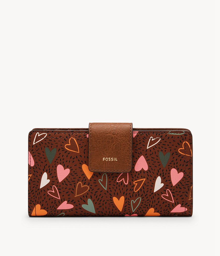 Fossil Logan Tab Clutch Taske Dame Brune | QABFCE-613