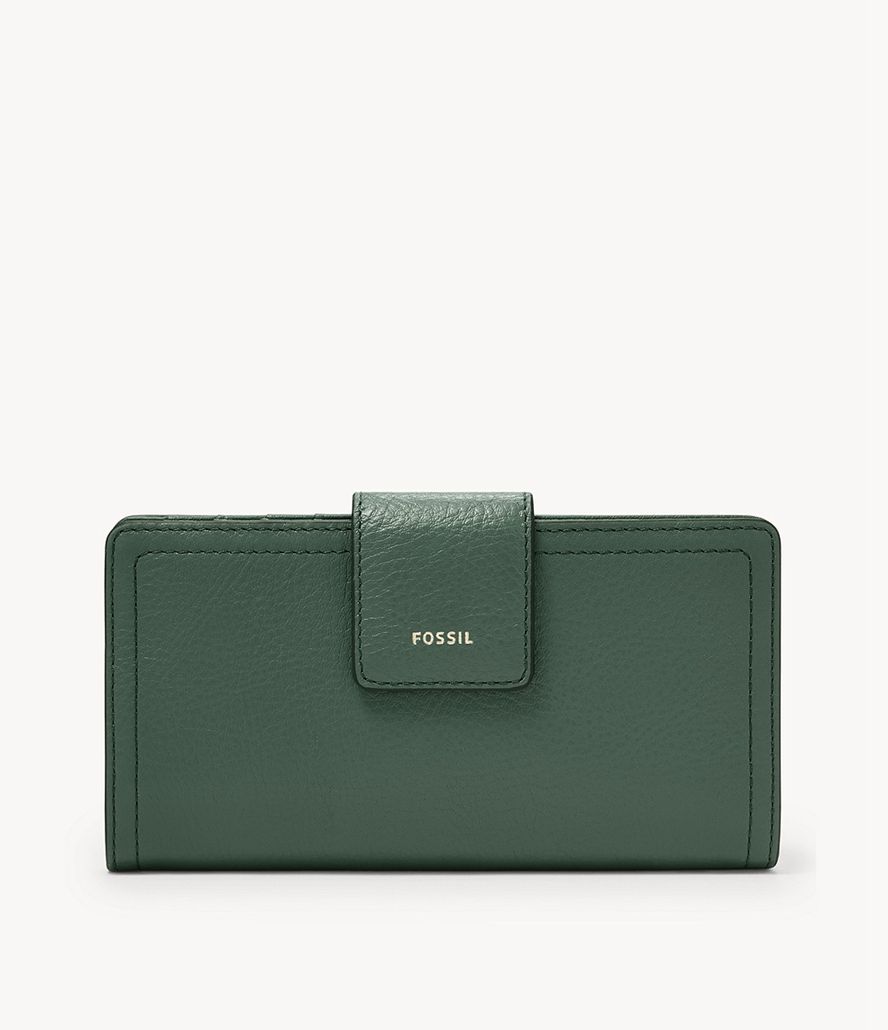 Fossil Logan Tab Clutch Taske Dame Grøn | AUOBXR-276