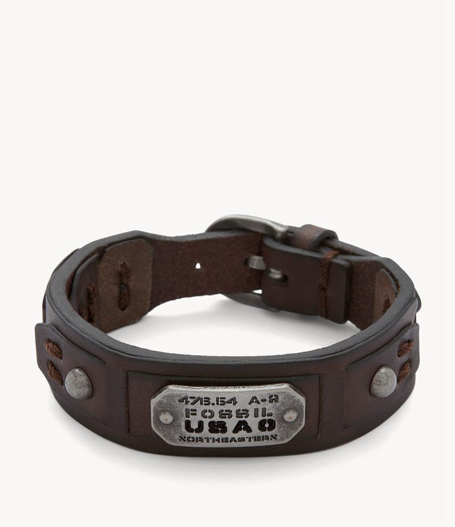 Fossil Læder Cuff- Brown Armbånd Herre Brune | SAOVWF-298