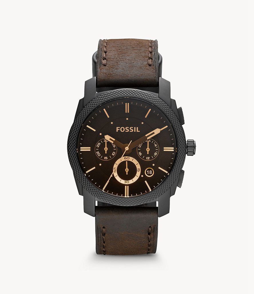 Fossil Machine Mid-Size Kronograf Læder Ure Herre Brune | WYNJAH-287