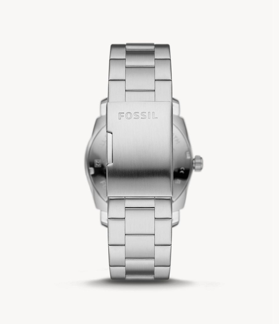 Fossil Machine Three-Hand Date Stainless Steel Ure Herre Sølv | KCDFZO-708