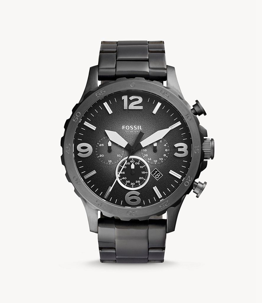 Fossil Nate Kronograf Stainless Steel Ure Herre Grå | JBUTQX-043