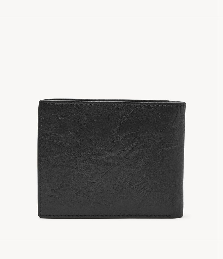 Fossil Neel Large Bifold Tegnebog Herre Sort | FBXLHT-341