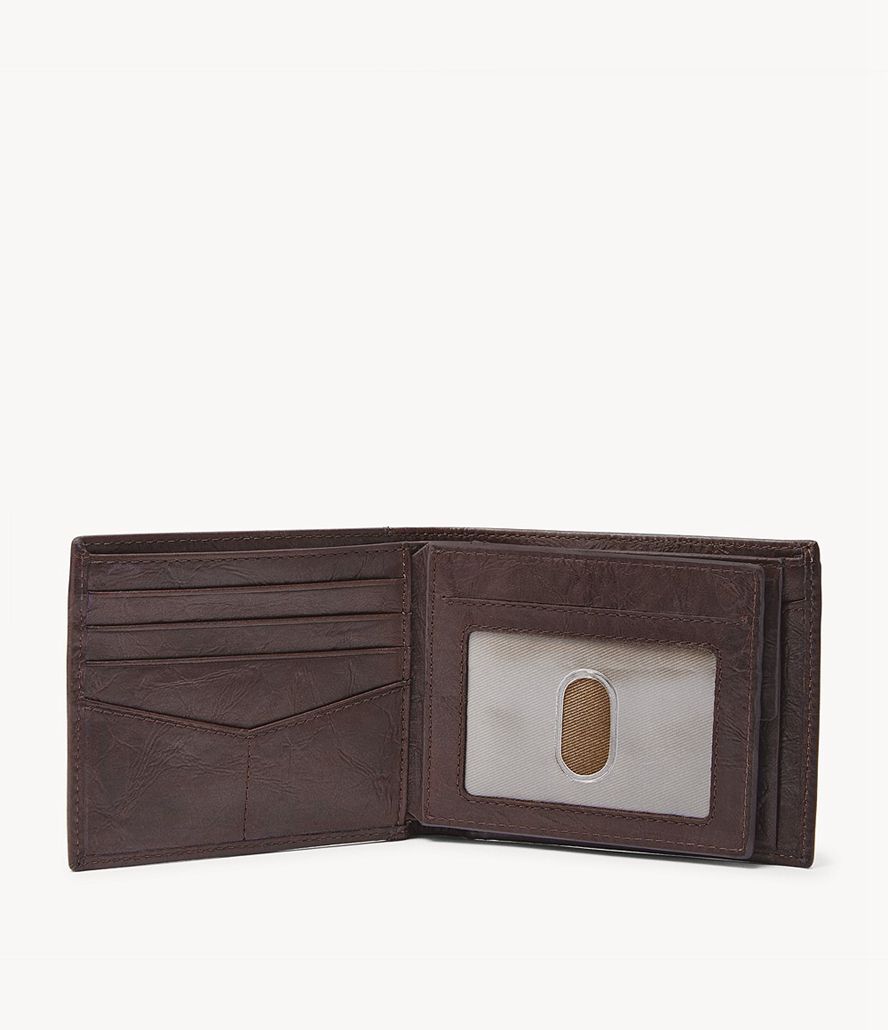 Fossil Neel Large Bifold Tegnebog Herre Brune | GFTMOJ-143