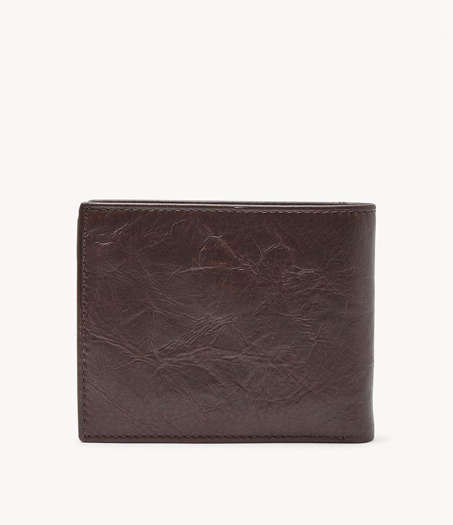 Fossil Neel Large Bifold Tegnebog Herre Brune | GFTMOJ-143