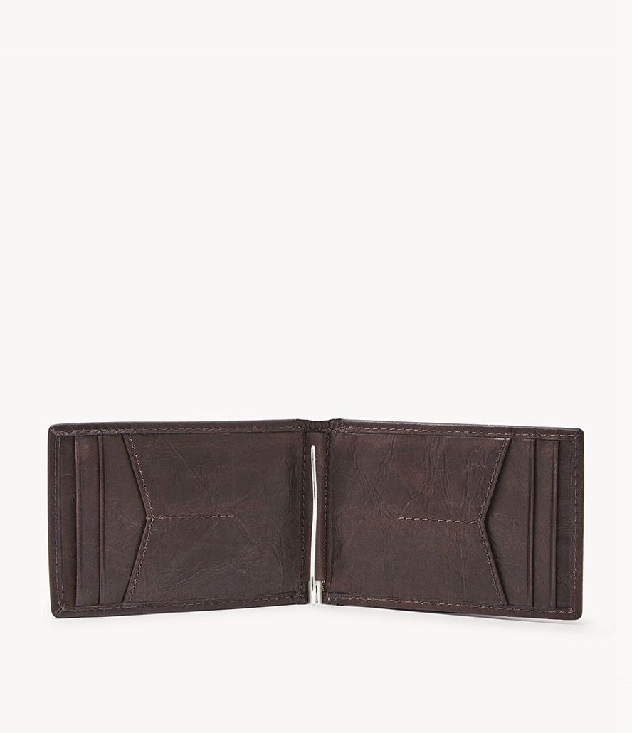 Fossil Neel Money Clip Bifold Tegnebog Herre Brune | ZQLSMX-683