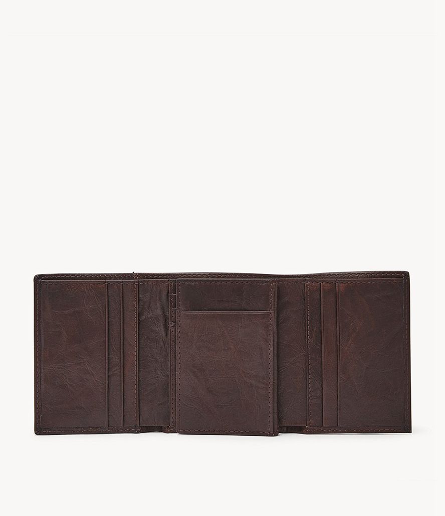 Fossil Neel Trifold Tegnebog Herre Brune | ALUIDJ-306