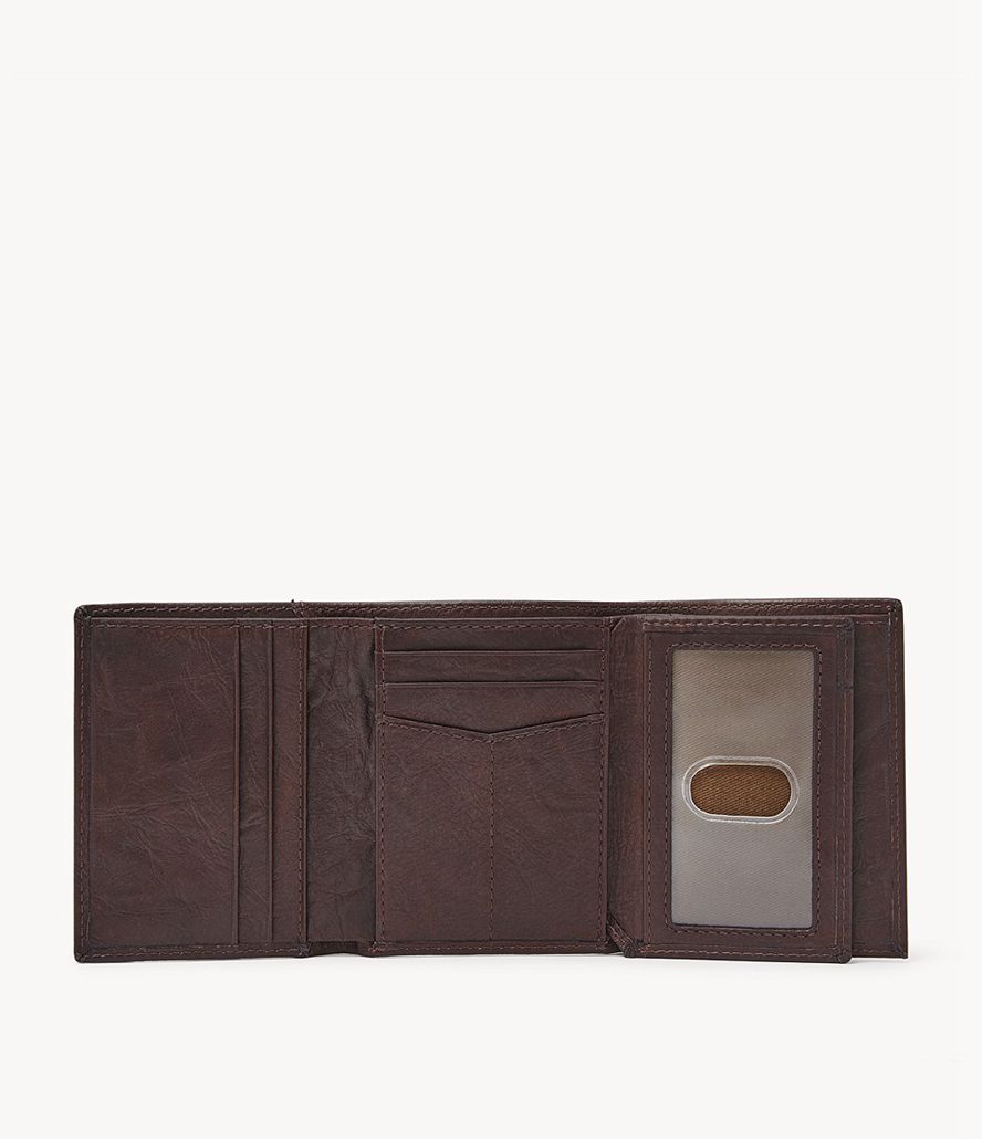 Fossil Neel Trifold Tegnebog Herre Brune | ALUIDJ-306