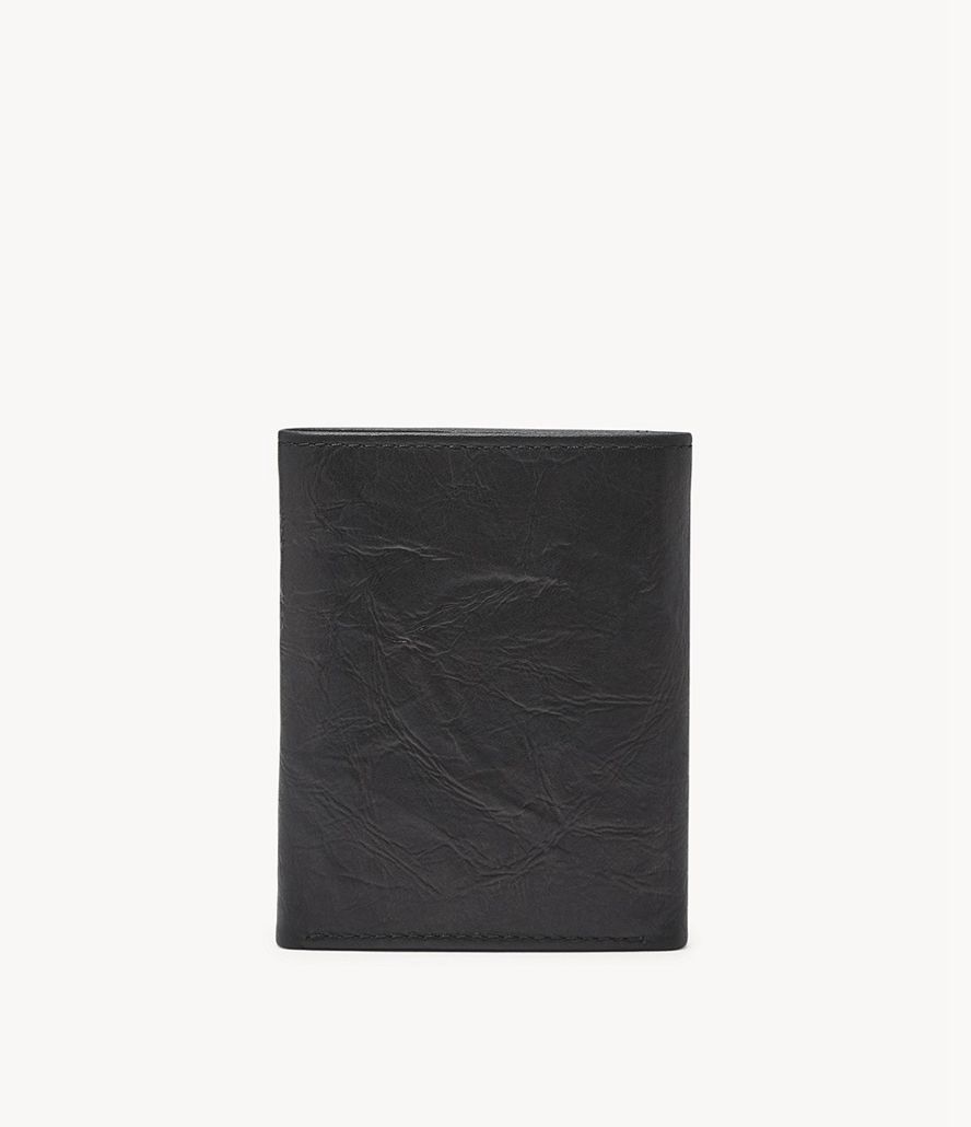 Fossil Neel Trifold Tegnebog Herre Sort | WUSDBY-784