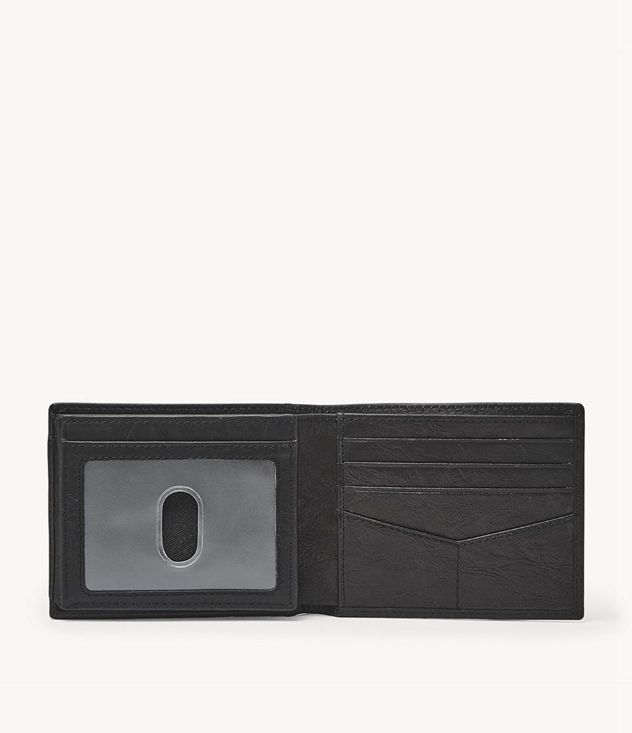 Fossil Neel With Flip Id Bifold Tegnebog Herre Sort | EMCPGT-314