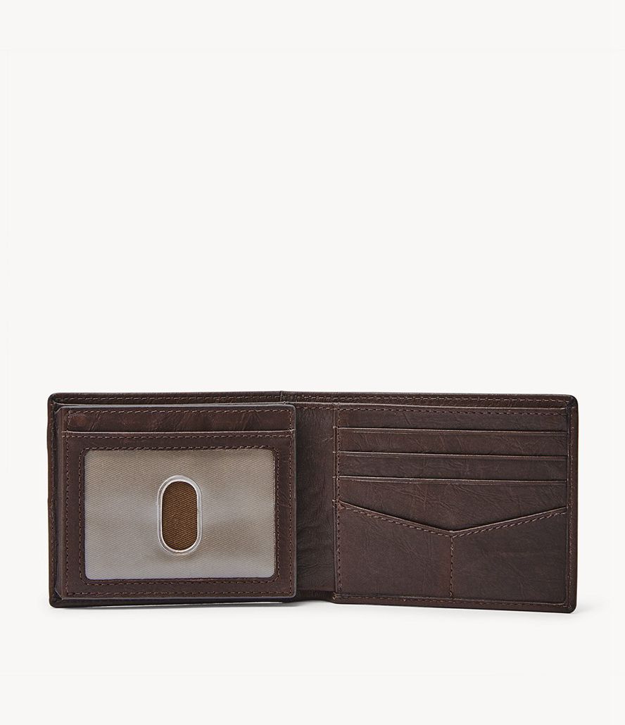 Fossil Neel With Flip Id Bifold Tegnebog Herre Brune | YIJHLO-359