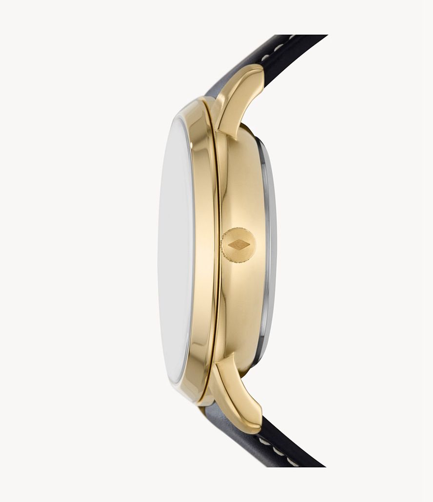 Fossil Neutra Twist Læder Ure Herre Guld | ECAOYS-185