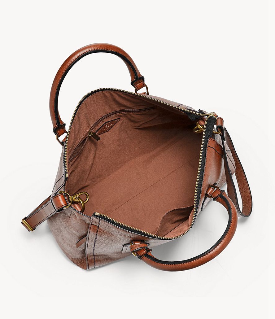 Fossil Parker Satchel Taske Dame Brune | GSEVAQ-814