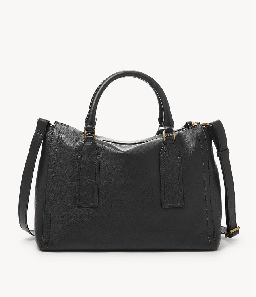 Fossil Parker Satchel Taske Dame Sort | AIOZYJ-709