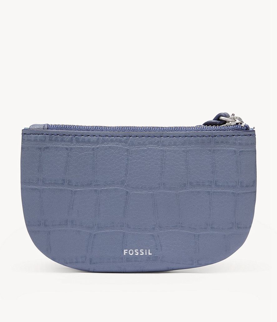 Fossil Polly Zip Pasholder Dame Blå | ZAKLHT-892