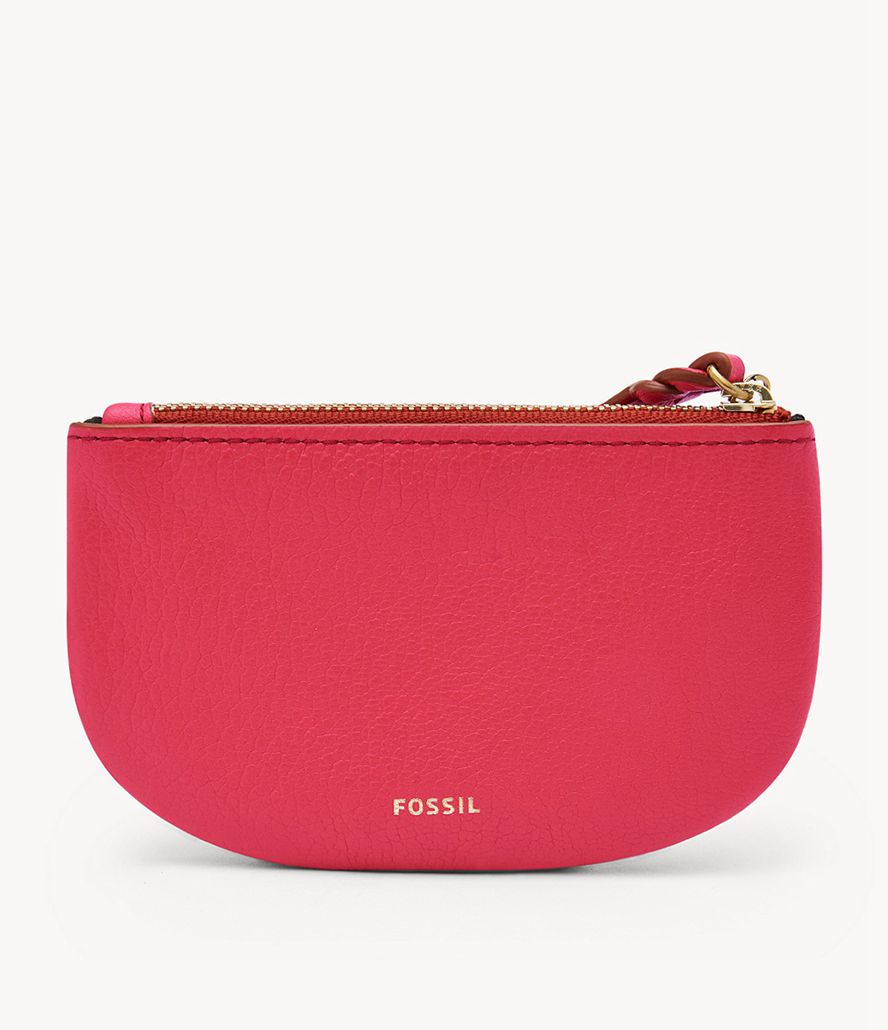 Fossil Polly Zip Pasholder Dame Rød | UHKODX-210