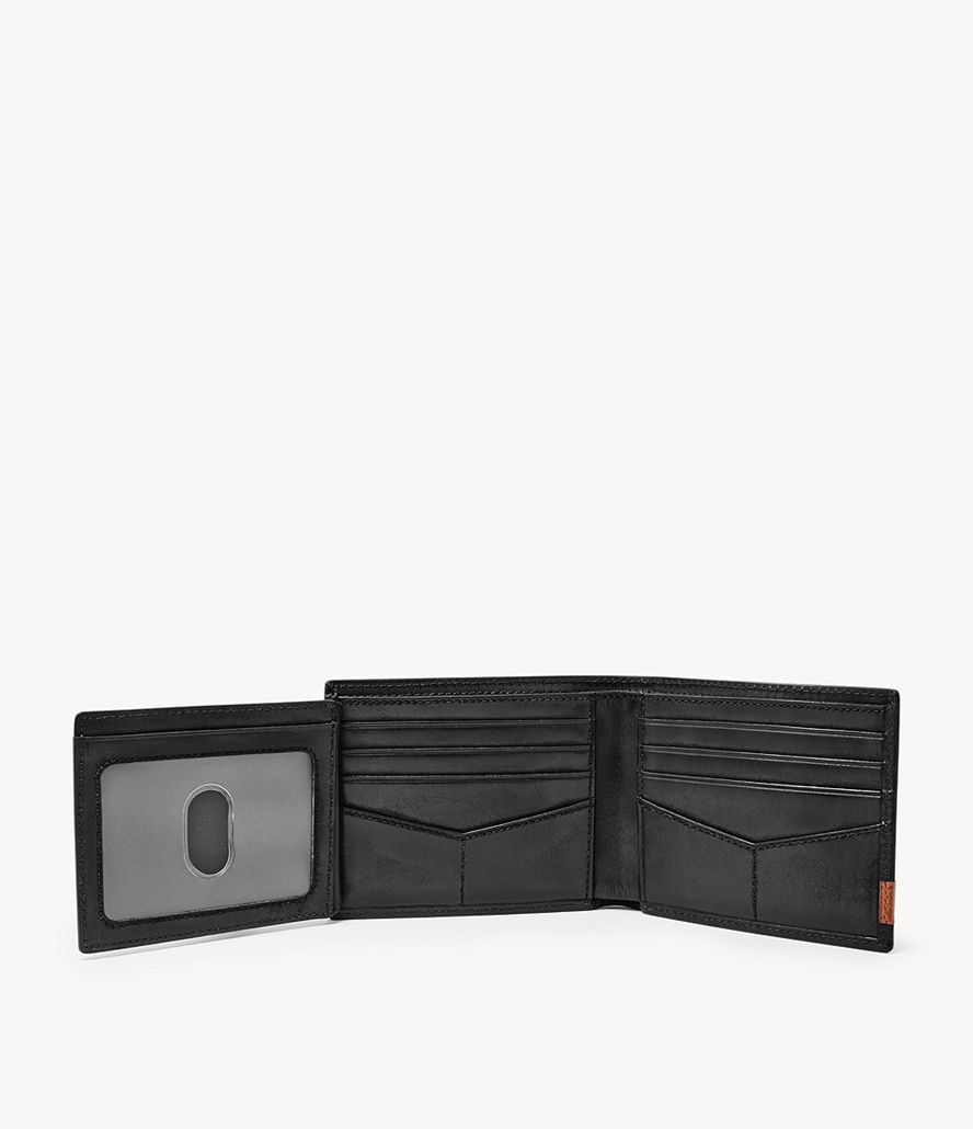 Fossil Quinn Flip Id Bifold Tegnebog Herre Sort | BZOMUC-504