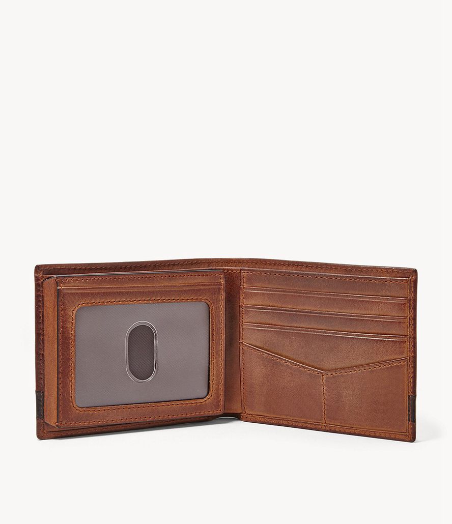 Fossil Quinn Flip Id Bifold Tegnebog Herre Brune | MGDBKS-378