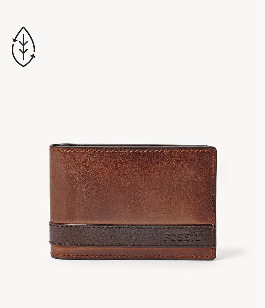 Fossil Quinn Money Clip Bifold Tegnebog Herre Brune | ZQLJPW-510