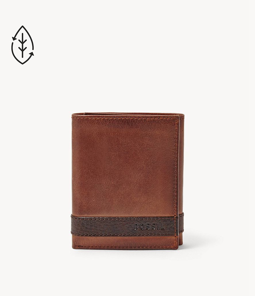 Fossil Quinn Trifold Tegnebog Herre Brune | QMBOUT-286