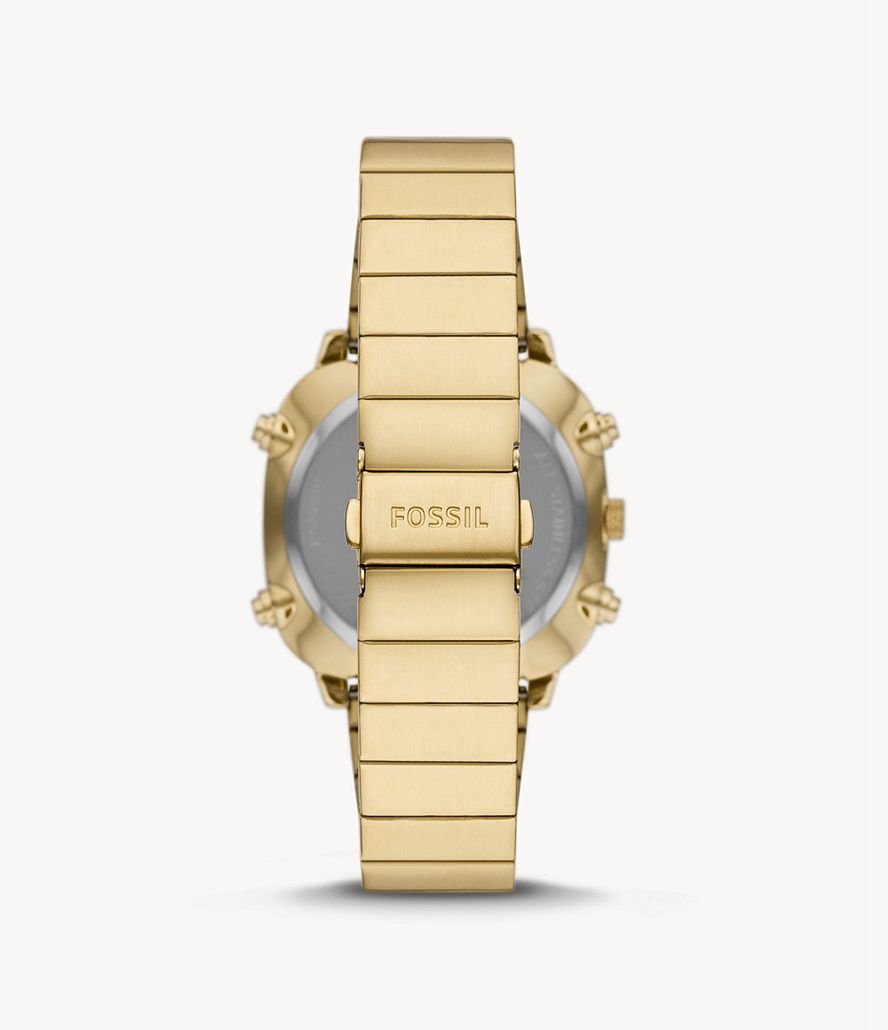 Fossil Retro Analog-Digital Stainless Steel Ure Herre Guld | MLGDTU-637