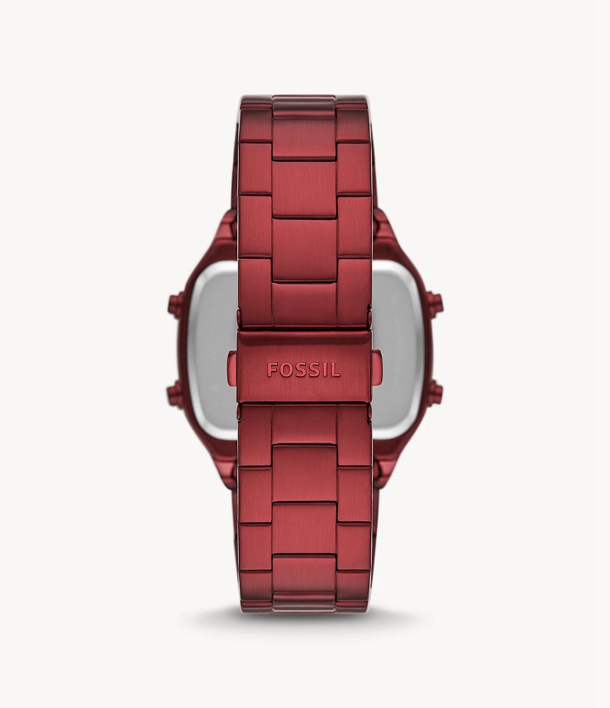 Fossil Retro Digital Pomegranate Stainless Steel Ure Herre Bordeaux | GEKJBP-049