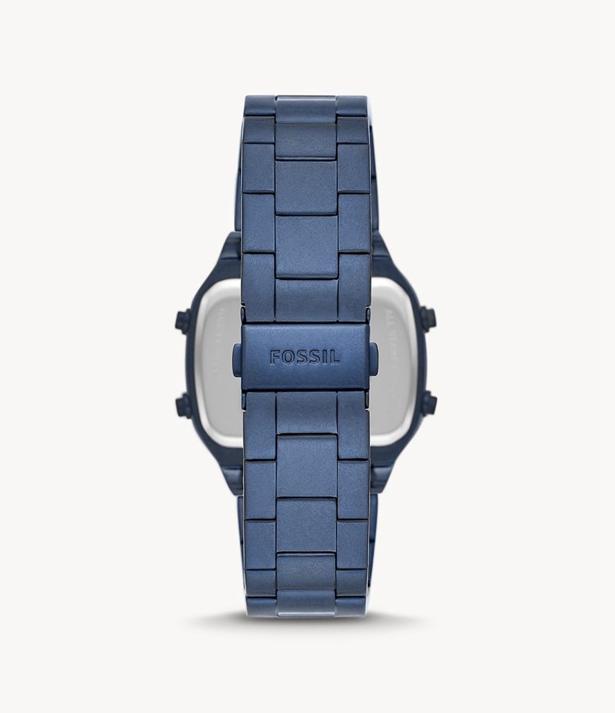 Fossil Retro Digital Stainless Steel Ure Herre Blå | IJSODG-912