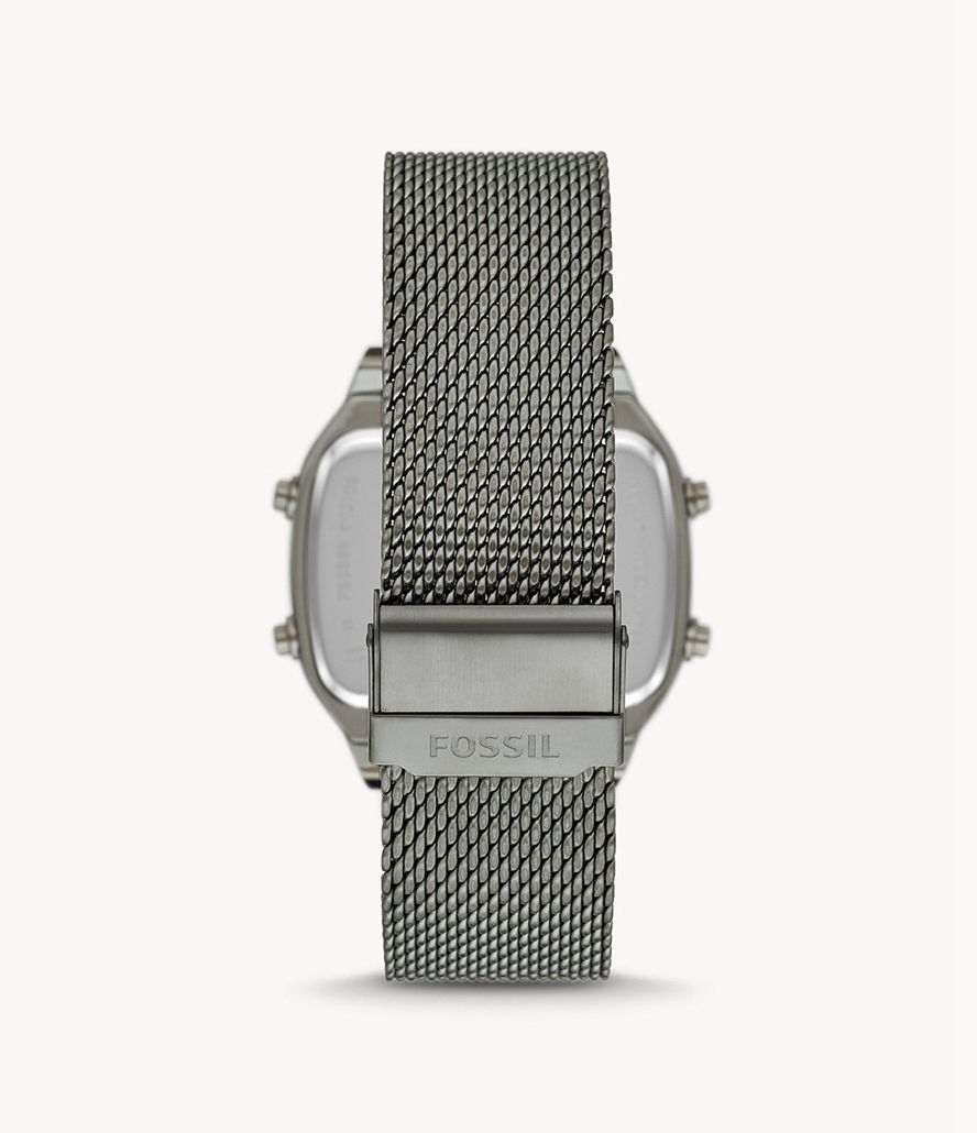 Fossil Retro Digital Stainless Steel Ure Herre Grå | RZUCGQ-592