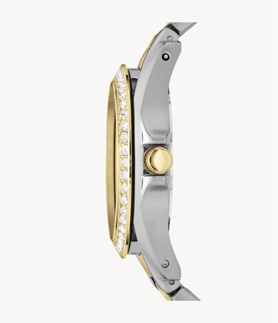 Fossil Riley Multifunktion Two-Tone Stainless Steel Ure Dame Sølv Guld | NKUHYM-842