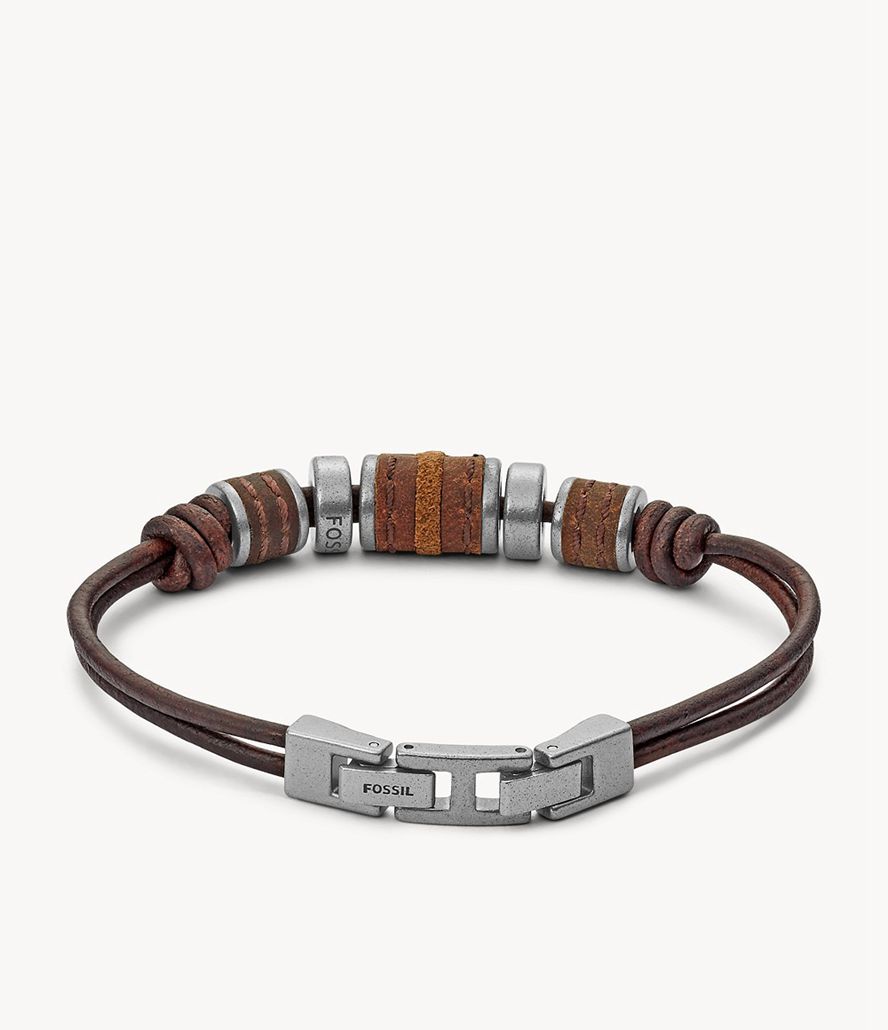 Fossil Rondell Læder Armbånd Herre Brune | NDPUKJ-432