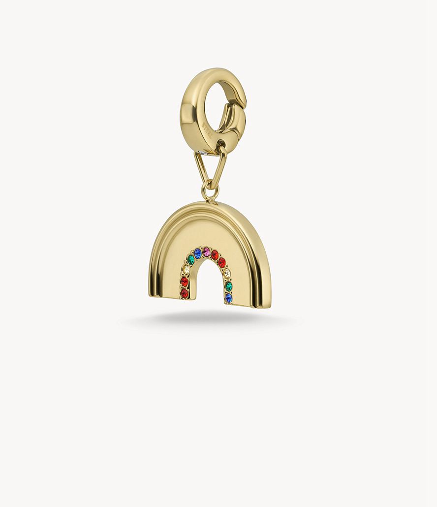 Fossil Rowan Oh Soing Glass Stainless Steel Rainbow Charms Dame Guld | GHFUQJ-856