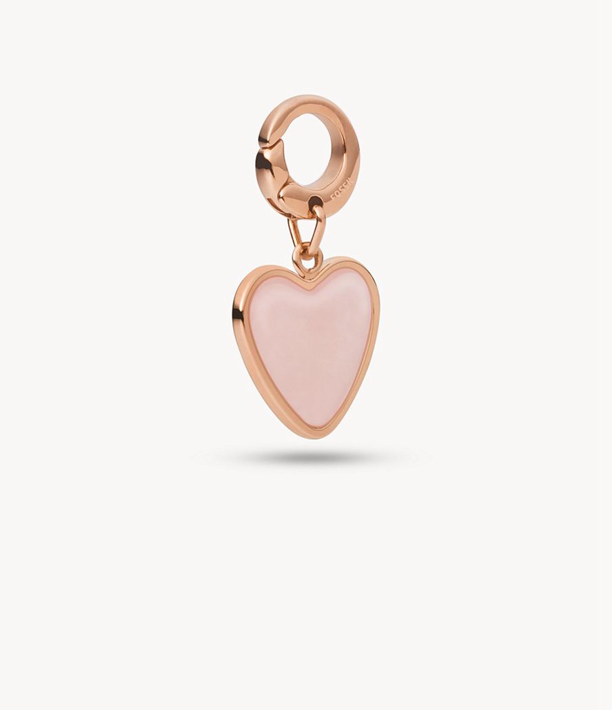 Fossil Rowan Oh Soing Rose Quartz Heart Charms Dame Lyserød Guld | MHXYOG-621