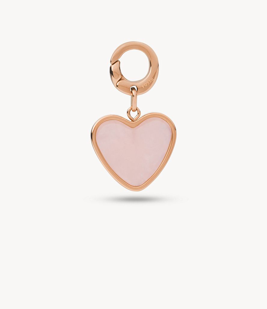 Fossil Rowan Oh Soing Rose Quartz Heart Charms Dame Lyserød Guld | MHXYOG-621