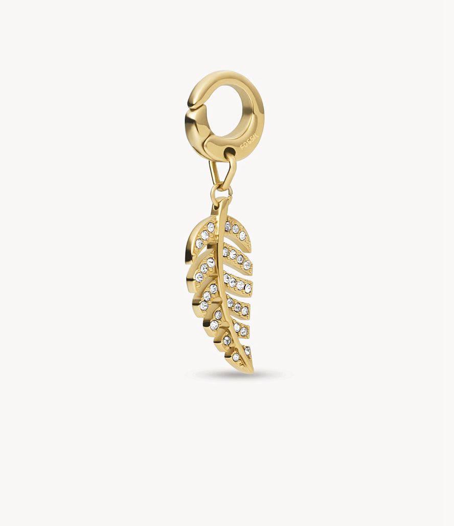 Fossil Rowan Oh Soing Stainless Steel Leaf Charms Dame Guld | CBGHIJ-271