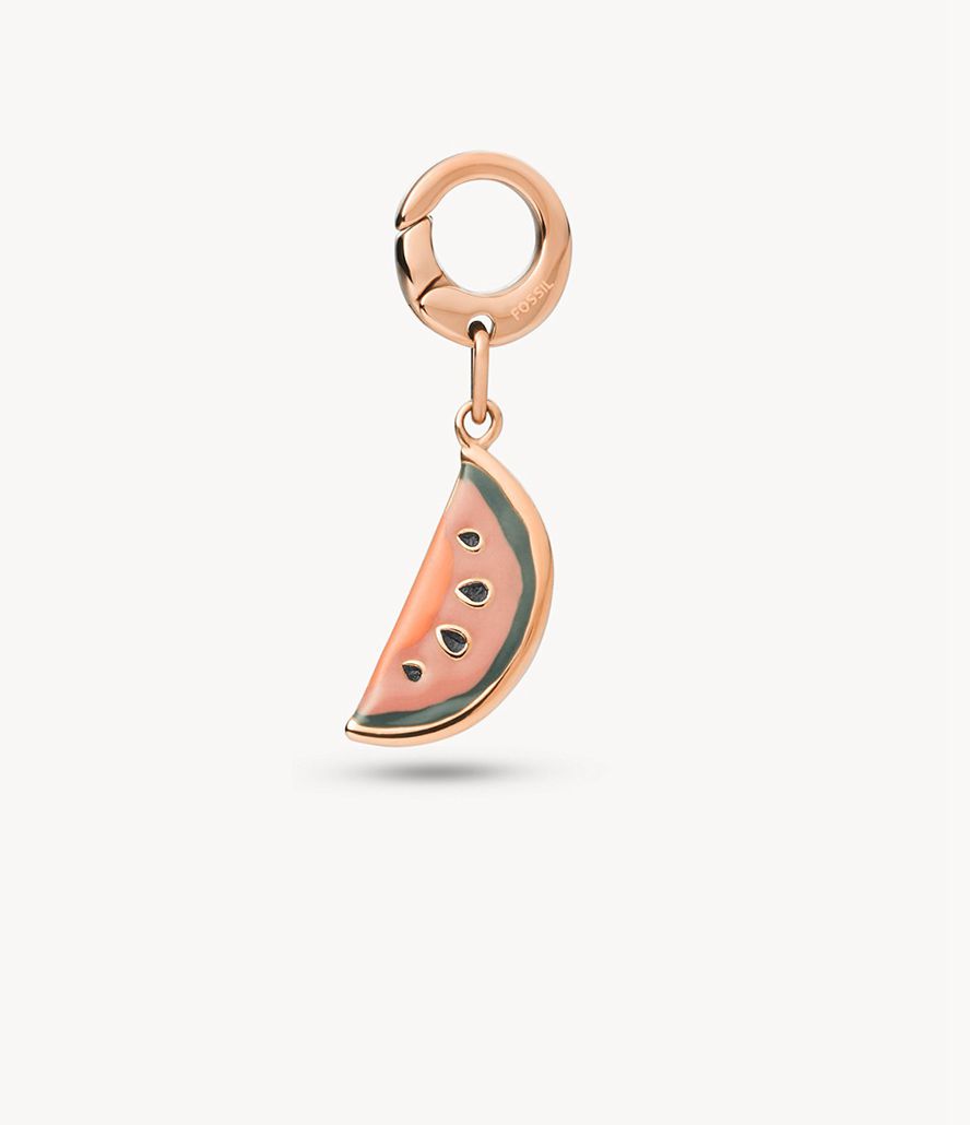 Fossil Rowan Oh Soing Tone Stainless Steel Watermelon Charms Dame Lyserød Guld | VURNBP-864