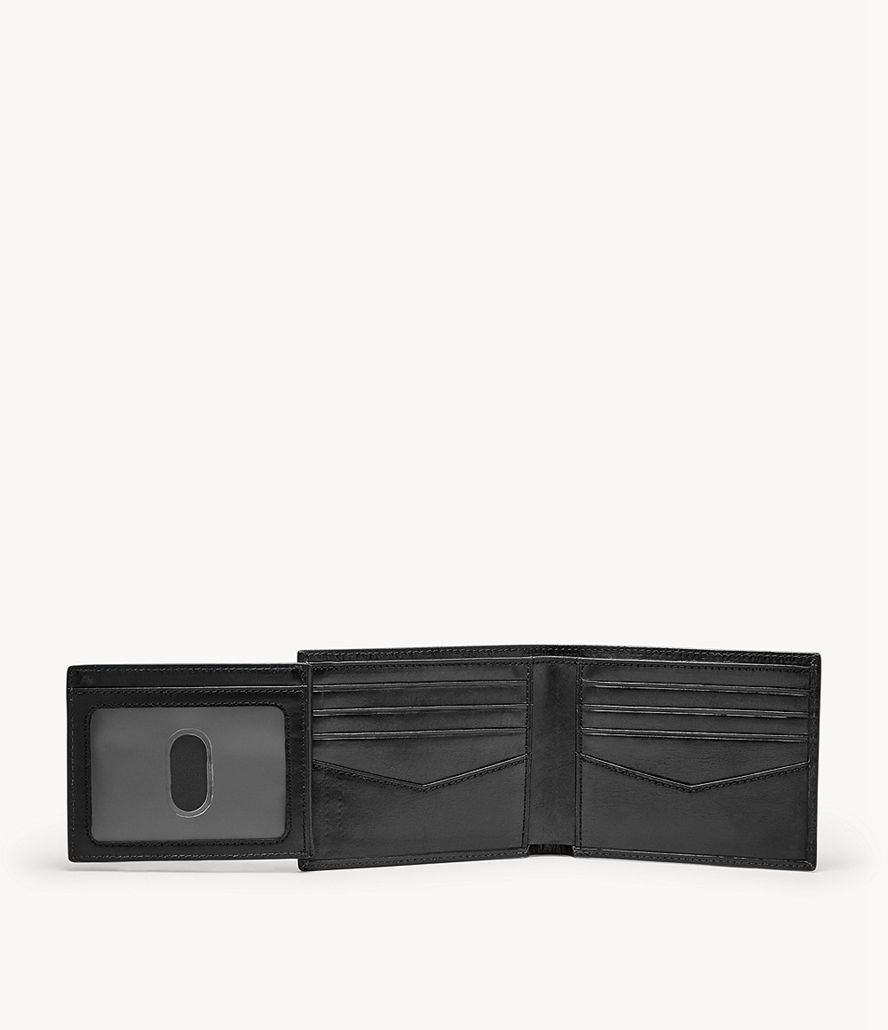 Fossil Ryan Rfid Flip Id Bifold Tegnebog Herre Sort | XFLZBS-316