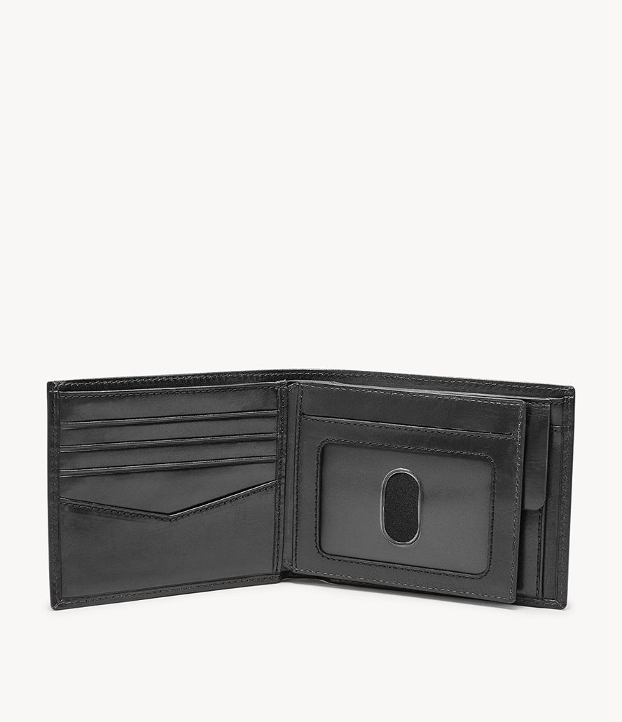 Fossil Ryan Rfid Large Bifold Tegnebog Herre Sort | XTAQJN-529