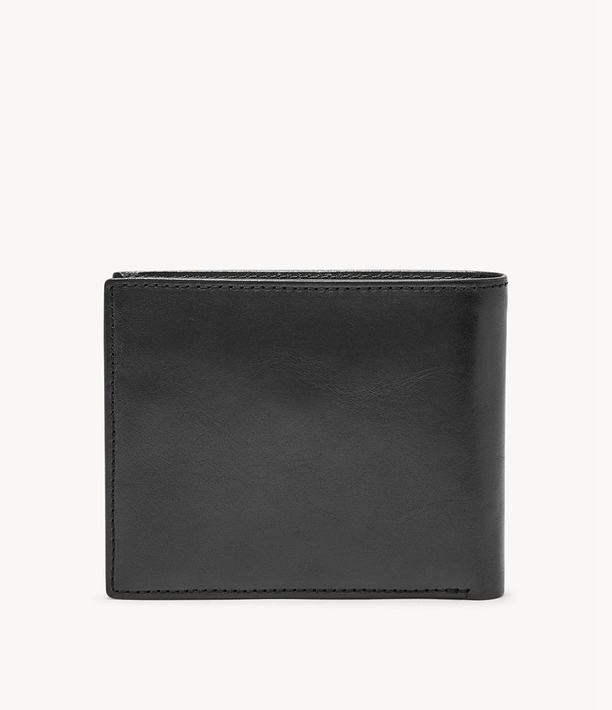 Fossil Ryan Rfid Large Bifold Tegnebog Herre Sort | XTAQJN-529