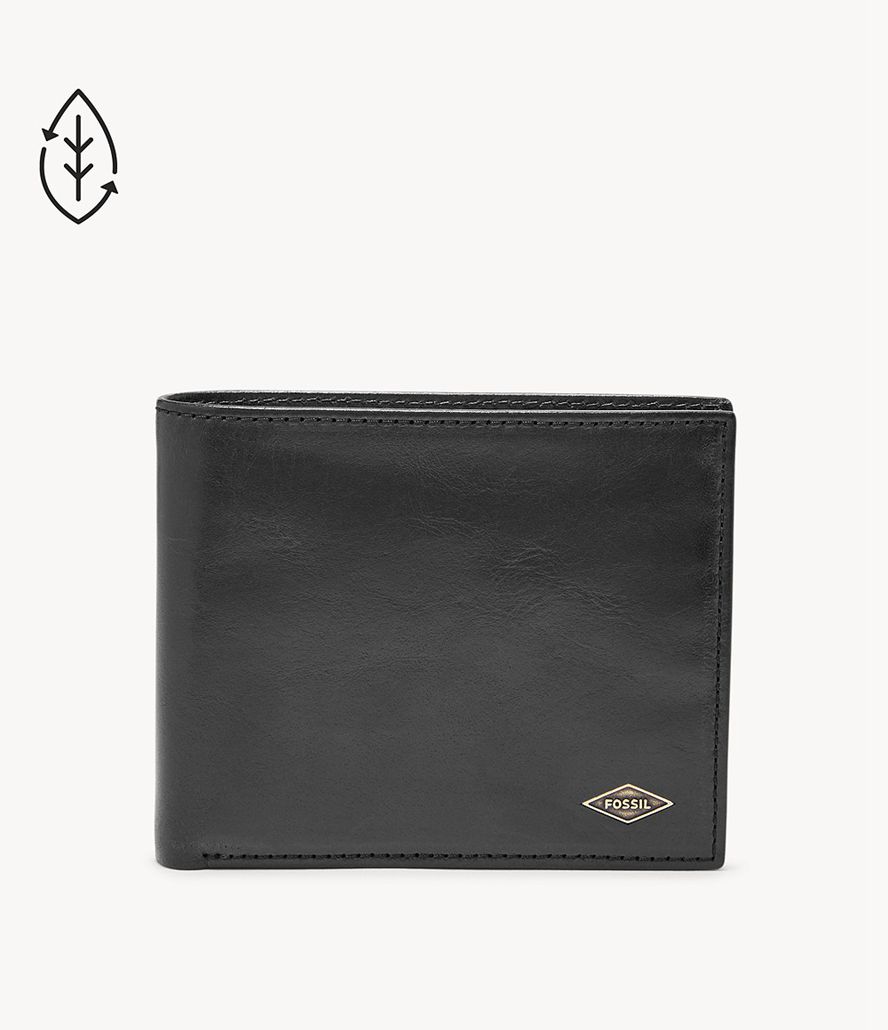 Fossil Ryan Rfid Large Bifold Tegnebog Herre Sort | XTAQJN-529