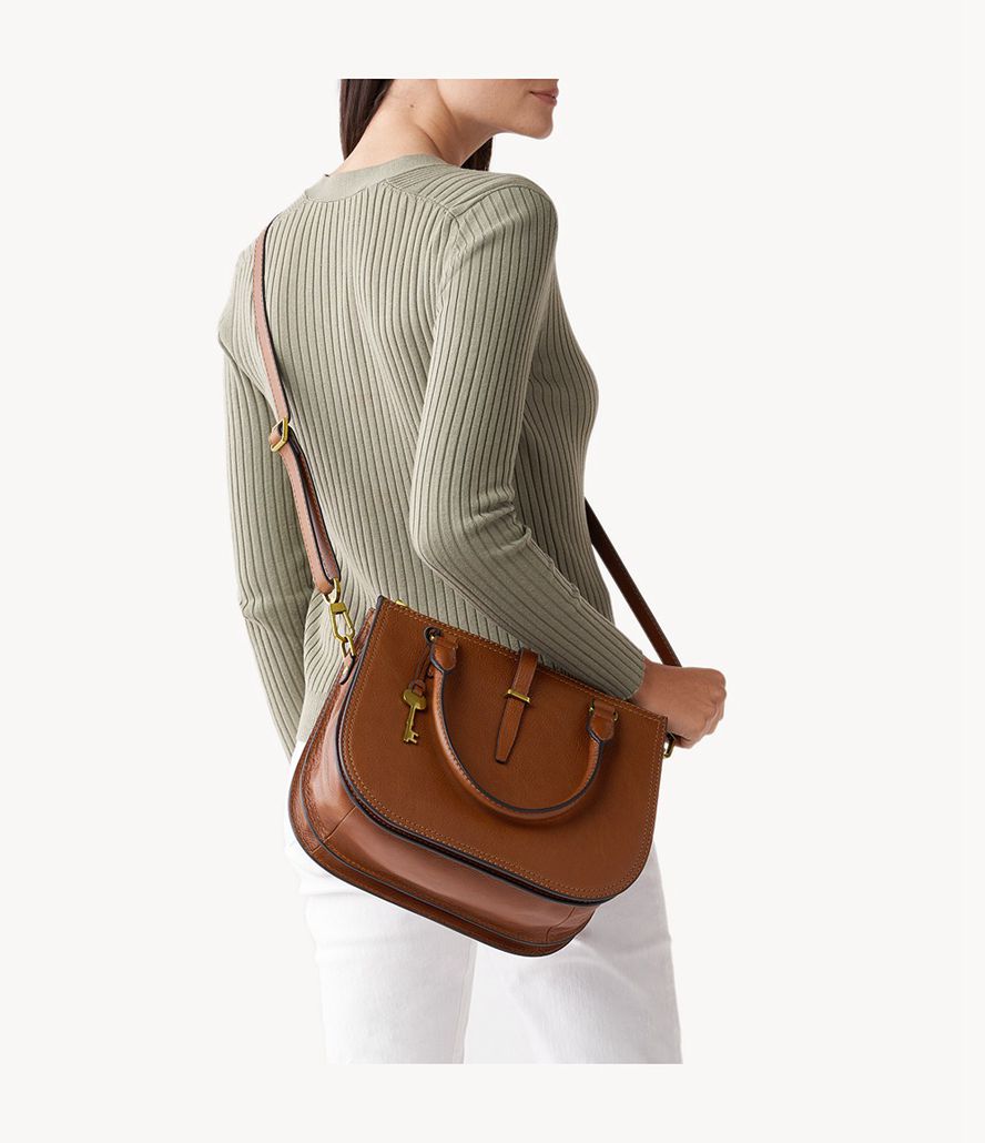 Fossil Ryder Satchel Taske Dame Brune | JSGTKQ-071