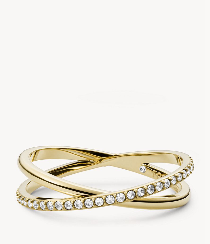 Fossil Sadie All Stacked Up Stainless Steel Band Ring Dame Guld | XGCEQU-318