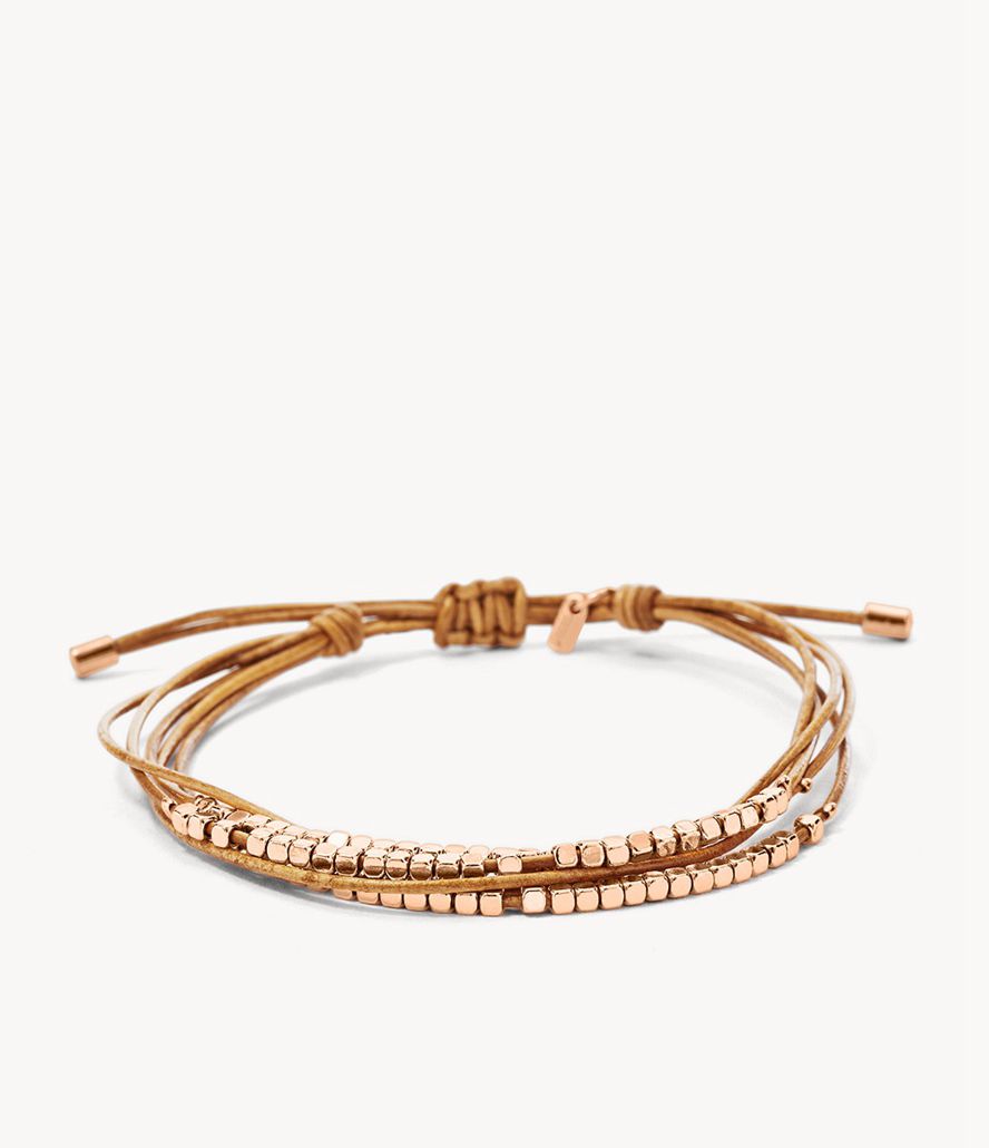 Fossil Sadie Dainty Rondel Slider Armbånd Dame Beige | GBOQHK-291