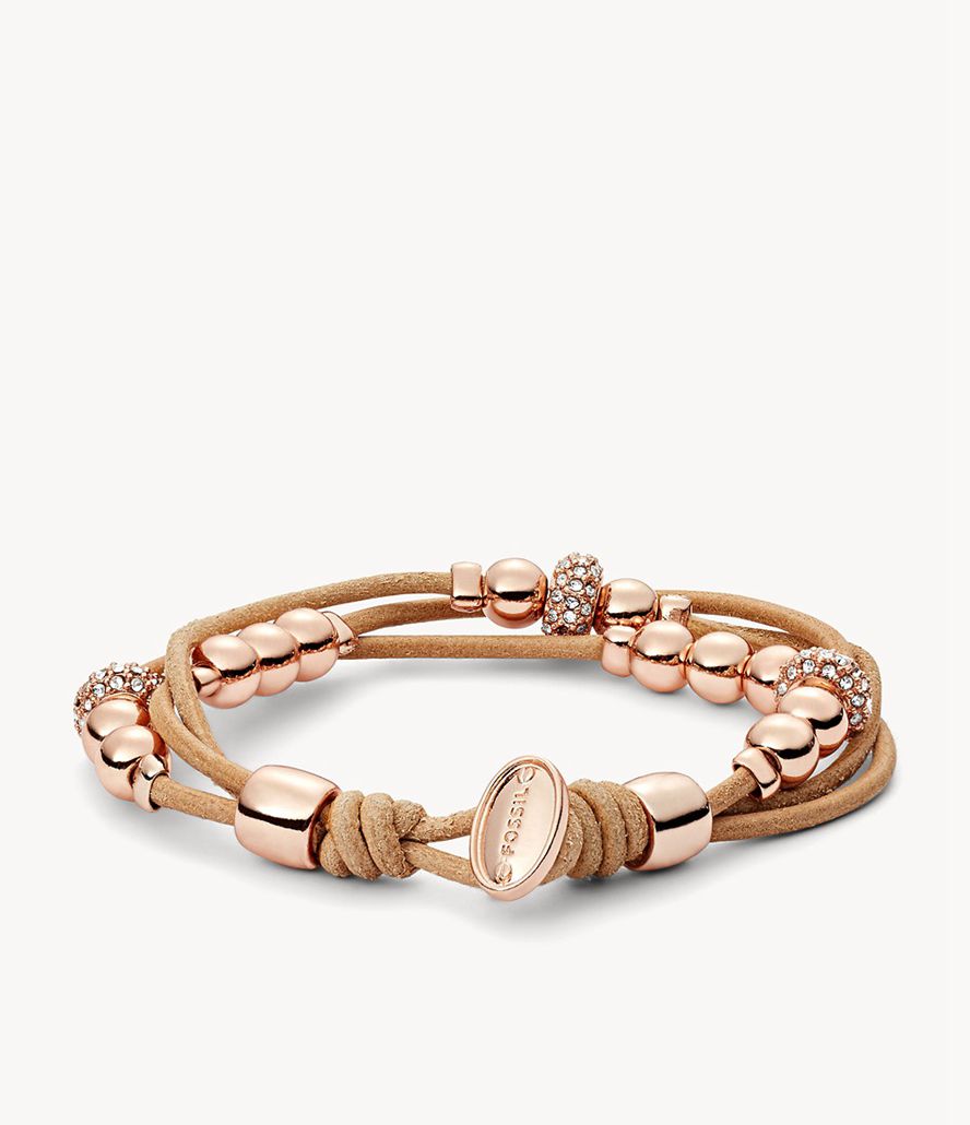 Fossil Sadie Rondelle Wrist Wrap Armbånd Dame Beige | JYIUZB-543