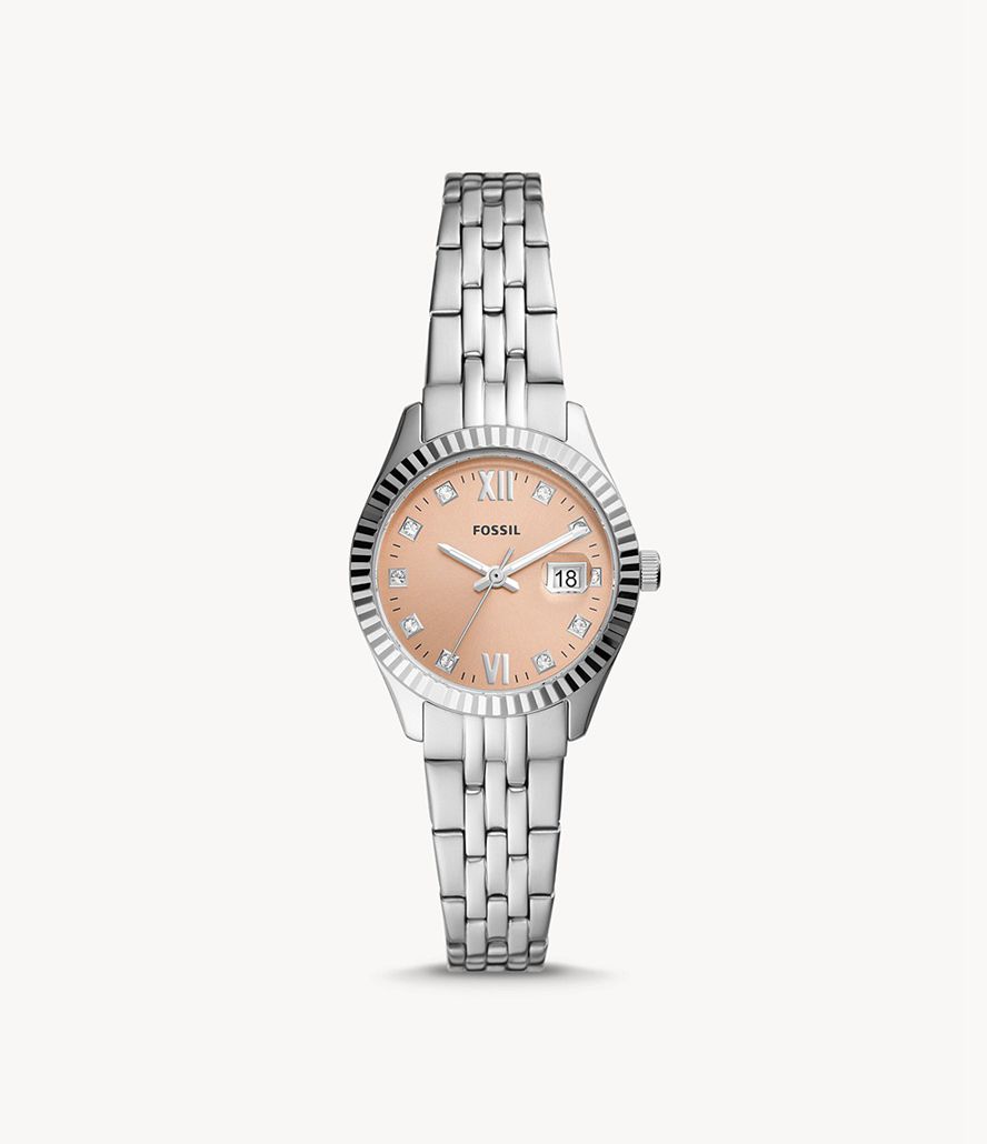 Fossil Scarlette Micro Three-Hand Date Stainless Steel Ure Dame Sølv | HOBEDN-632