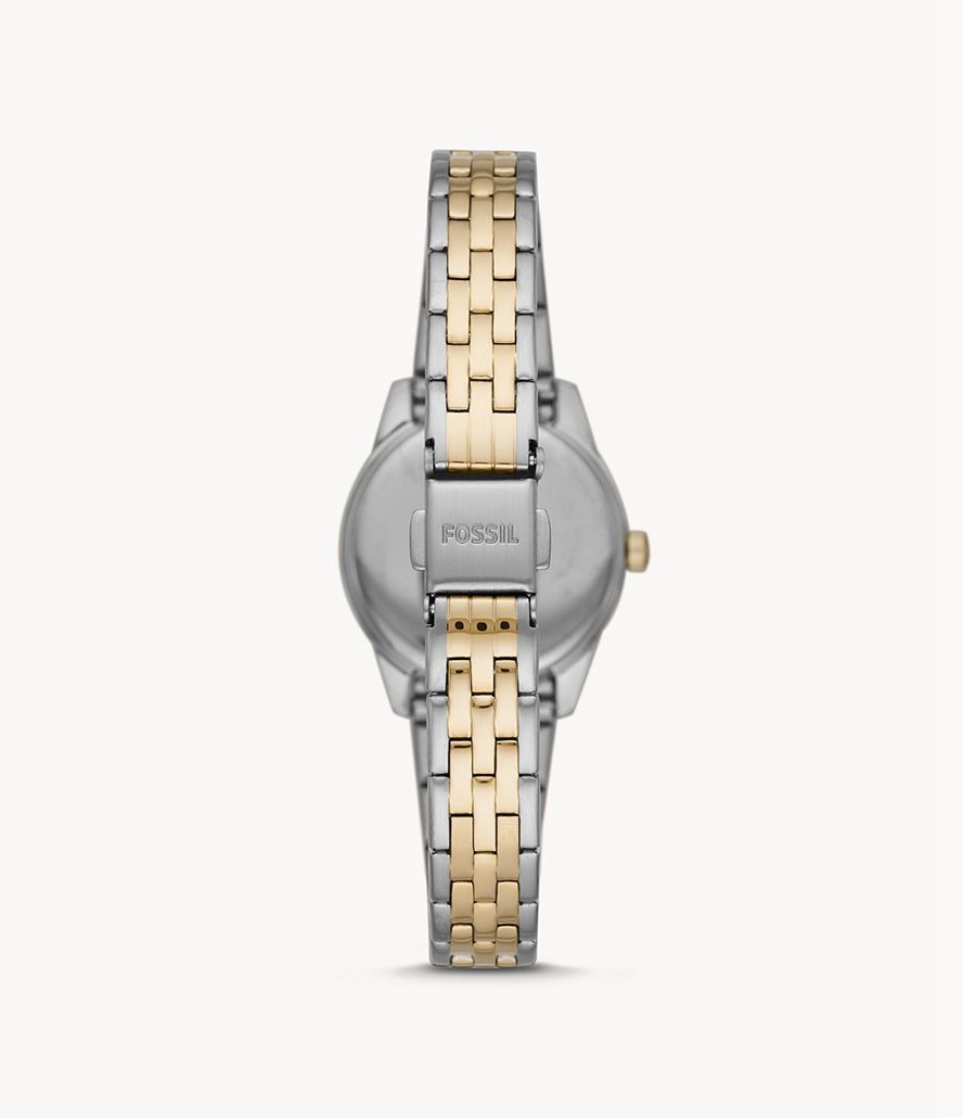 Fossil Scarlette Micro Three-Hand Date Two-Tone Stainless Steel Ure Dame Sølv | YTMSXV-409