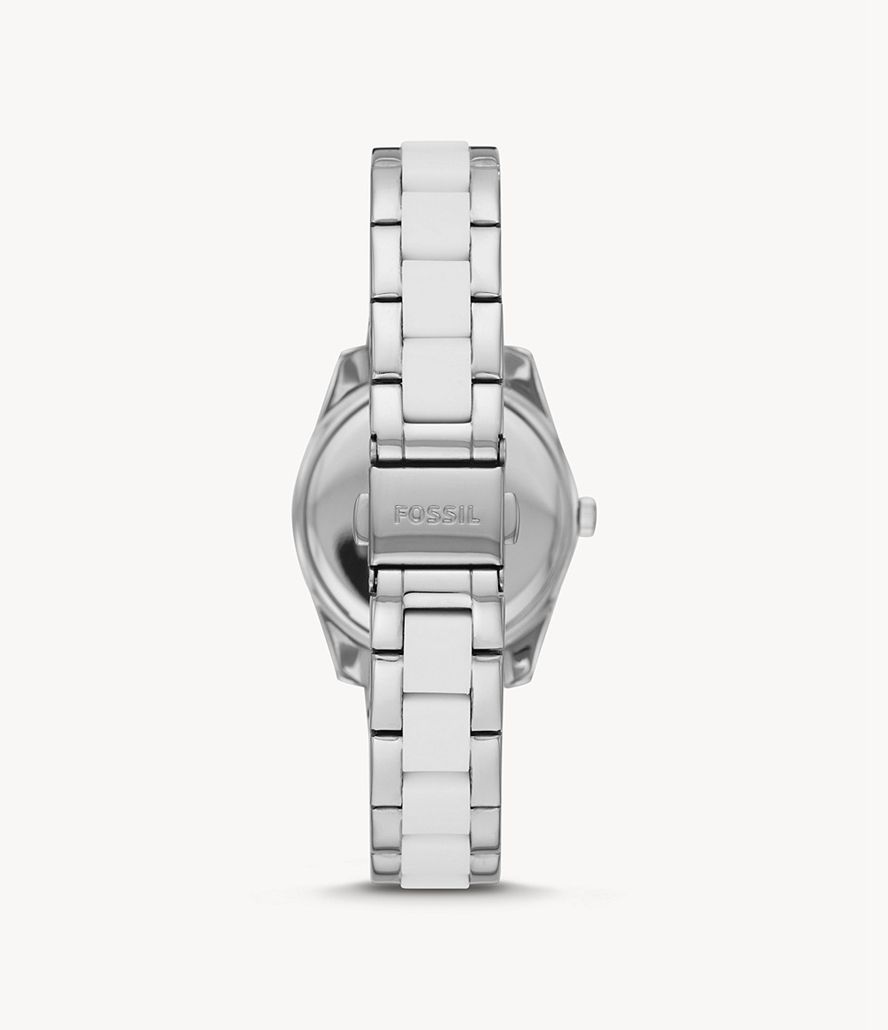 Fossil Scarlette Mini Three-Hand Date Stainless Steel Ure Dame Sølv | PYDNWE-532