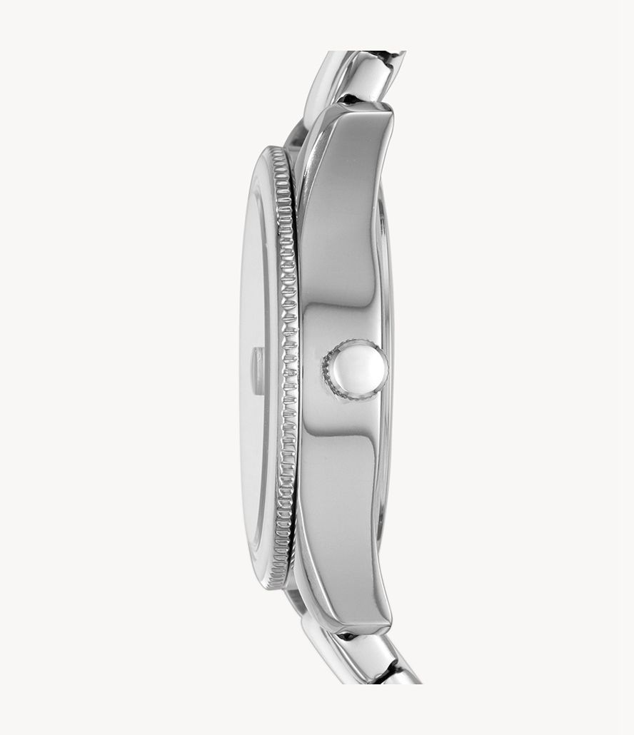 Fossil Scarlette Mini Three-Hand Date Stainless Steel Ure Dame Sølv | PYDNWE-532