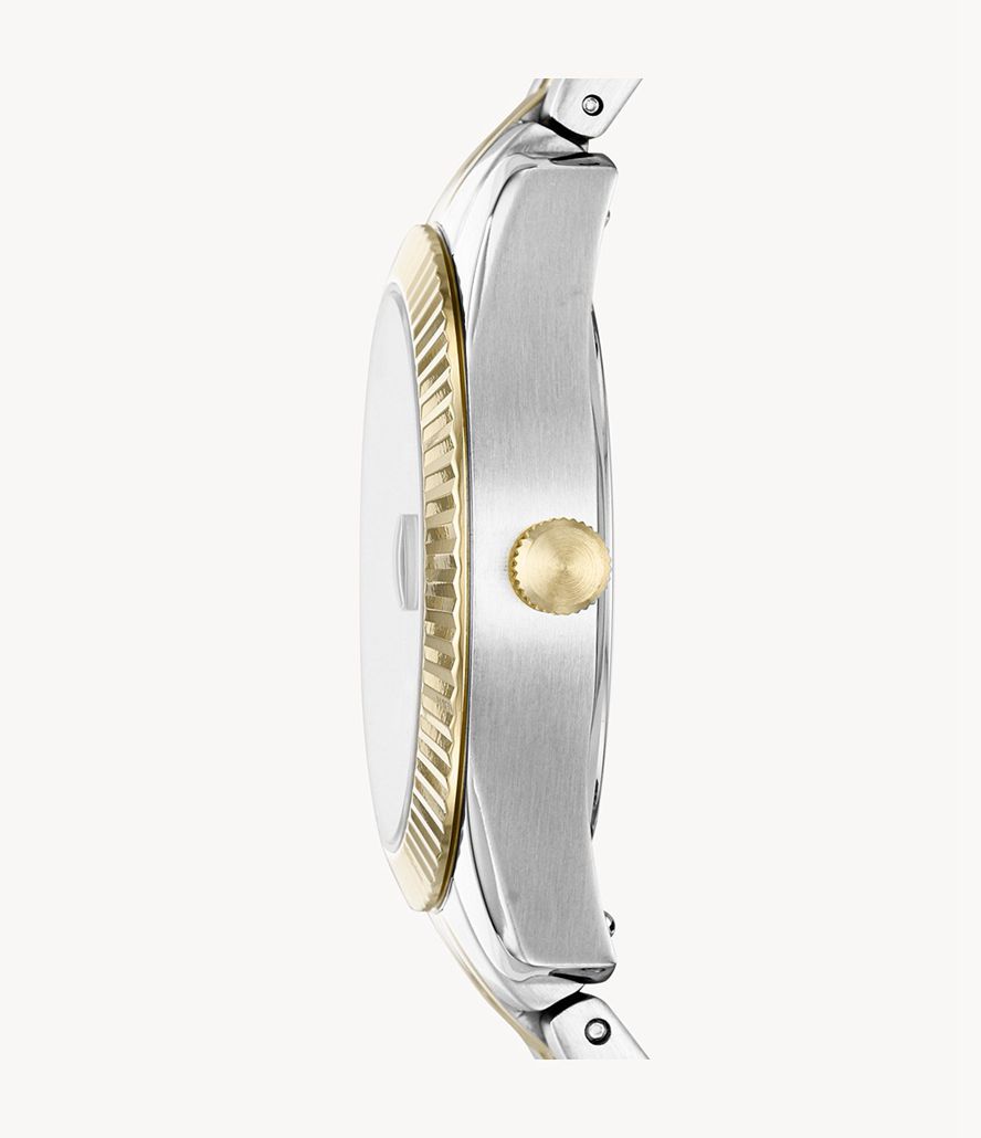 Fossil Scarlette Mini Three-Hand Date Two-Tone Stainless Steel Ure Dame Sølv | PXUTNZ-123