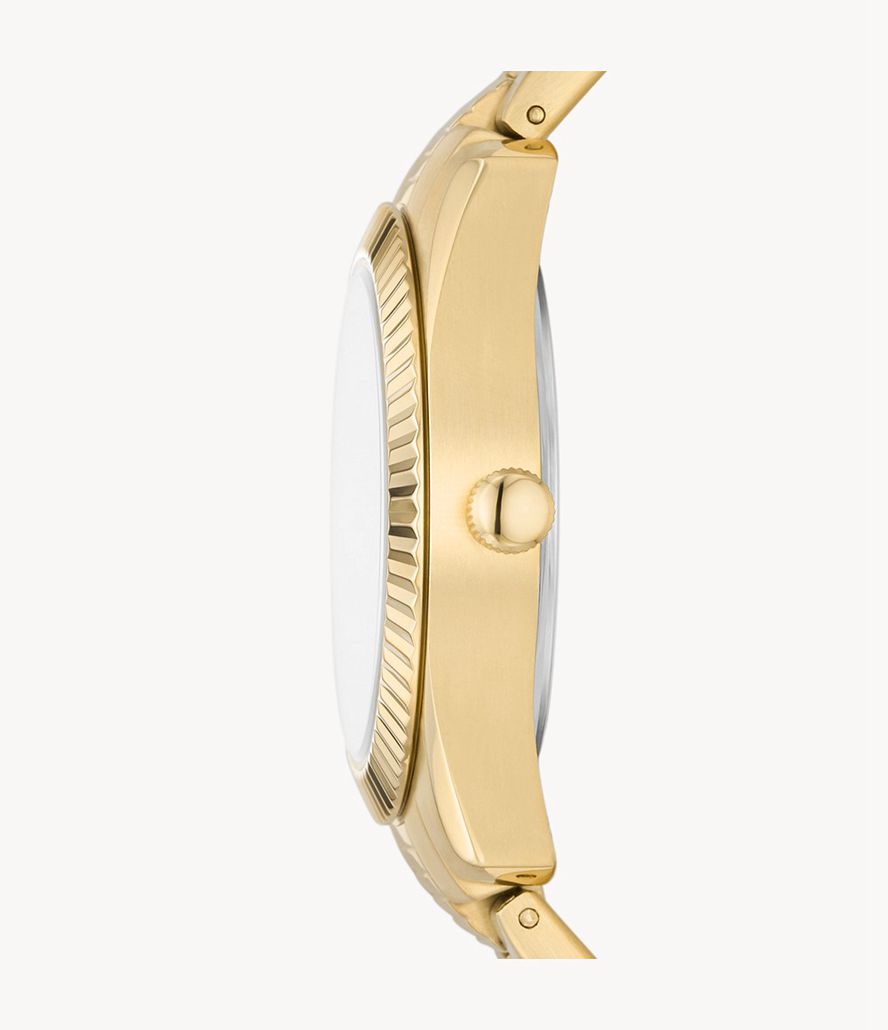 Fossil Scarlette Three-Hand Day-Date Stainless Steel Ure Dame Guld | LITNVE-042